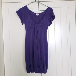 Wilfred Dress Violet Ruched V-Neck Banded Stretchy